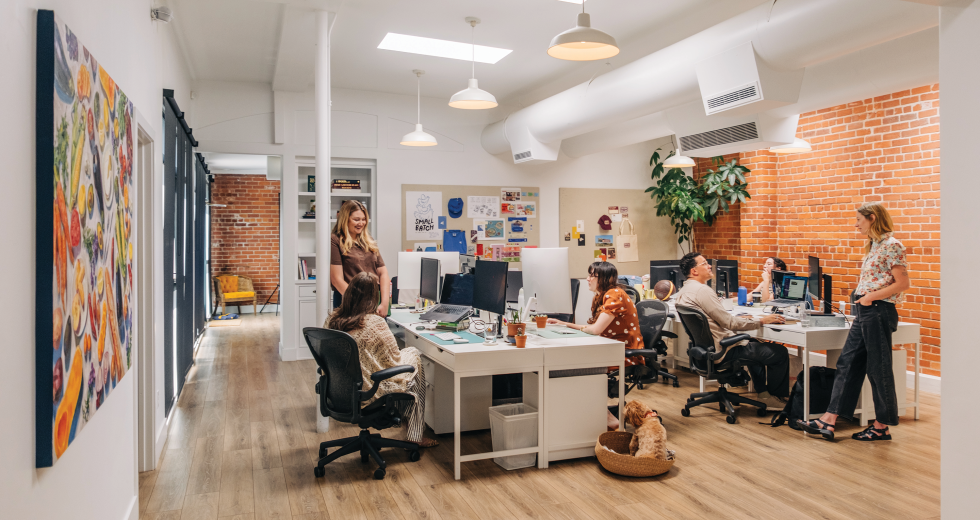 Honey, a design and marketing agency in Sacramento, designed its office space to promote collaboration. (Photo by Francisco Chavira)