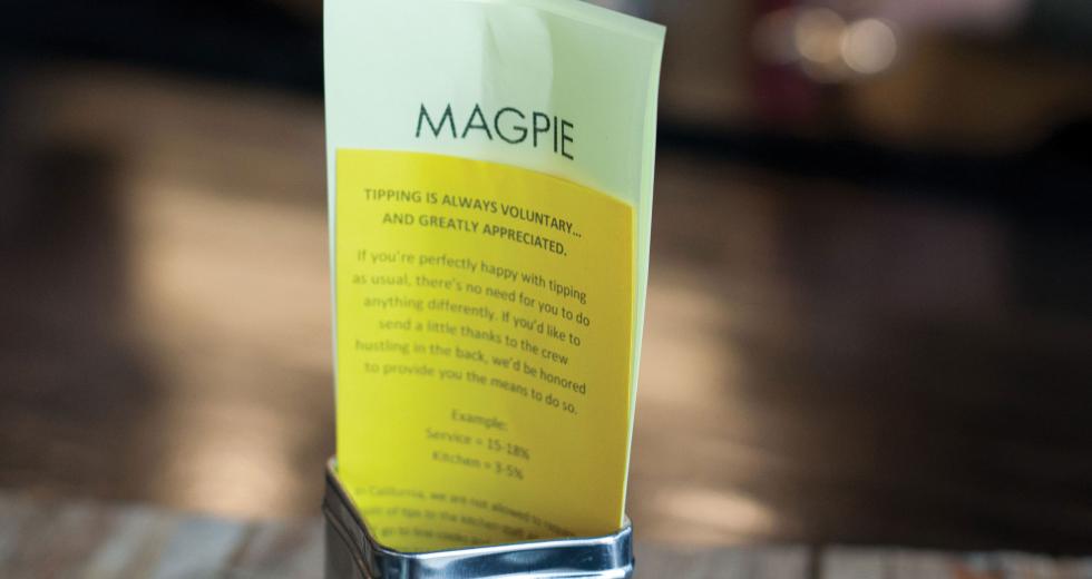 Last summer, Magpie began offering customers the opportunity to tip kitchen staff separately from servers.