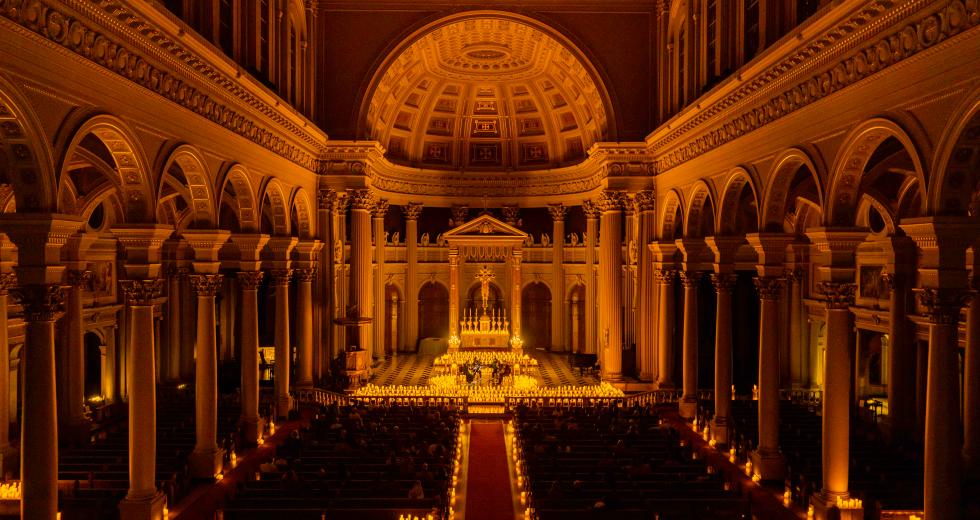 St. Ignatius Church in San Francisco is an example of the architecturally interesting and publicly accessible venues Fever seeks out for Candlelight Concerts. (Photo courtesy of Fever)