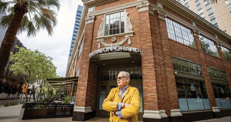 General Manager Jeroen Gerrese oversees the more than 500 guest rooms, restaurants and bar at The Sheraton Grand on J Street in Sacramento, the former site of the Sacramento Public Market. (Photo by Wes Davis)