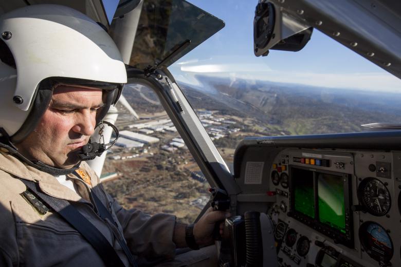 Watkins, who has 25 years of flying experience, wanted to be a pilot since the age of five. “There is no other job like this,” he says. “I love the diversity of the day. No two shifts are the same.” Watkins, who has 25 years of flying experience, wanted to be a pilot since the age of five. “There is no other job like this,” he says. “I love the diversity of the day. No two shifts are the same.”