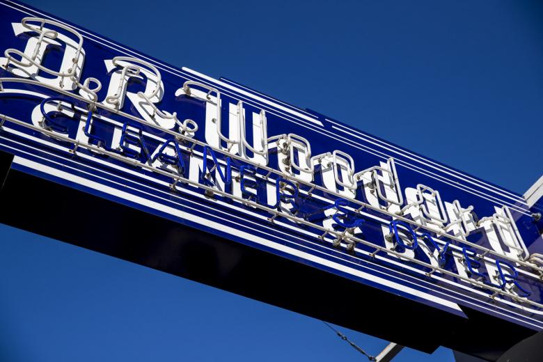 D.R. Woodard had the building constructed in 1936 and eventually merged with the Ficetti cleaners down the street; the parents of current owner Pete Andreotti bought the cleaners in 1981. “We’ve kept that old family feel,” says Manager Pam Andreotti (ex-sister-in-law to Pete) who has worked here for 35 years.