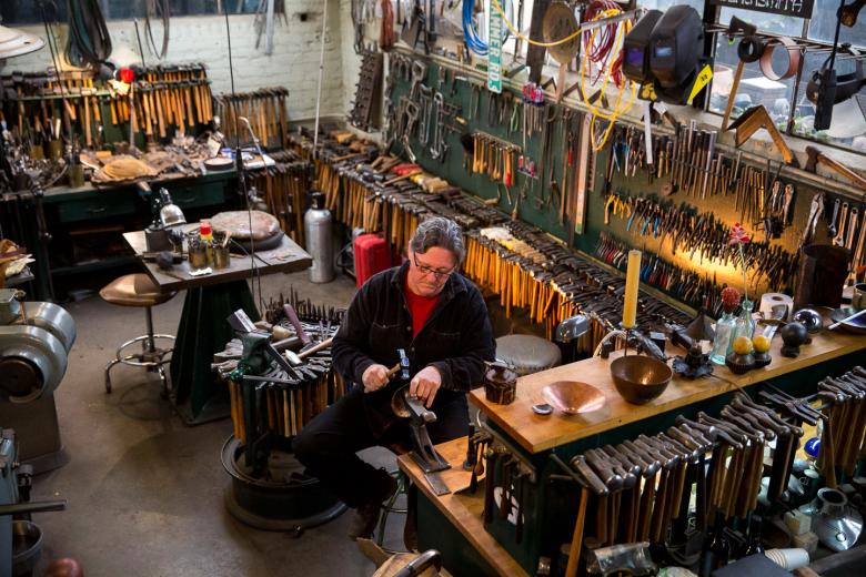 Lyman has been in the family fencing business since he was a boy (on payroll since the age of 10, he says). “This is one of the decorative arts that is just limitless — the things you can’t do in wood, you can do in iron,” Lyman says with pride. “You can’t build a bridge like the Golden Gate out of wood. It has to be steel.”
Lyman has been in the family fencing business since he was a boy (on payroll since the age of 10, he says). “This is one of the decorative arts that is just limitless — the things you can’t do in wood, you can do in iron,” Lyman says with pride. “You can’t build a bridge like the Golden Gate out of wood. It has to be steel.”
