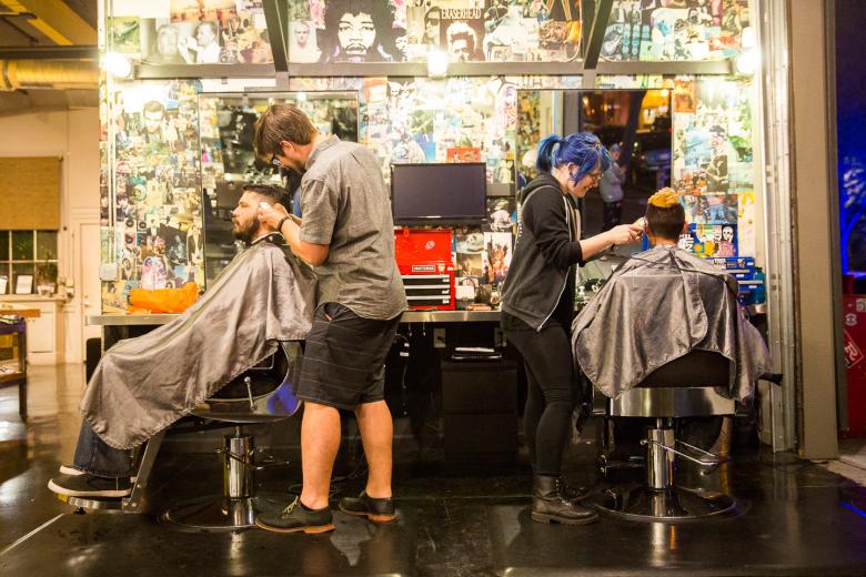 Before opening Jimmy’s Barber Garage, Renee Green — an Auburn native — worked in Los Angeles and San Diego. She dreamt of running her own business and recognized a gap in Sacramento’s barbershop scene: While most rent booths, she made her shop commission-based and pays an hourly wage. Before opening Jimmy’s Barber Garage, Renee Green — an Auburn native — worked in Los Angeles and San Diego. She dreamt of running her own business and recognized a gap in Sacramento’s barbershop scene: While most rent booths, she made her shop commission-based and pays an hourly wage.