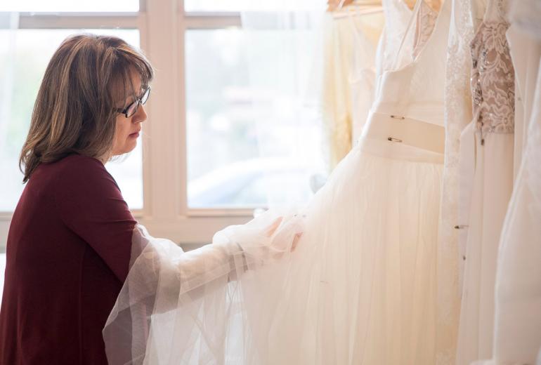 It’s important to Johng-Nishikawa to pass on the “lost art” of sewing. “Everyone can learn to sew, but they have to have an eye for it,” she says. “Like you can learn to write, or you can learn to sing, but only few people have a gift or an eye for certain things.”