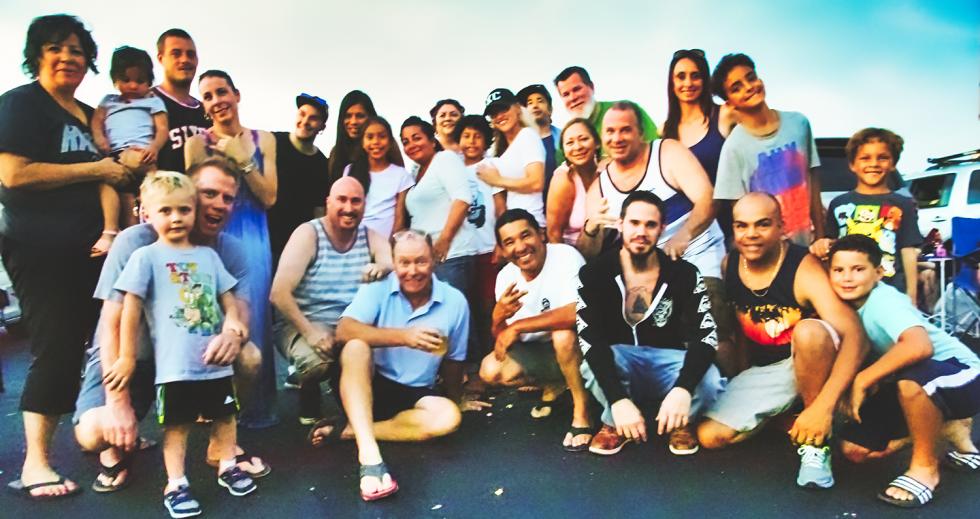 Chuck Arana (second row, striped tank top) has been organizing Tuesday night trips to West Wind since 2004, when he feared the drive-in would close. The group has more than 600 members on a Facebook group, and about 50 people got together here for a June screening of “The Secret Life of Pets 2.”
Chuck Arana (second row, striped tank top) has been organizing Tuesday night trips to West Wind since 2004, when he feared the drive-in would close. The group has more than 600 members on a Facebook group, and about 50 people got together here for a June screening of “The Secret Life of Pets 2.”