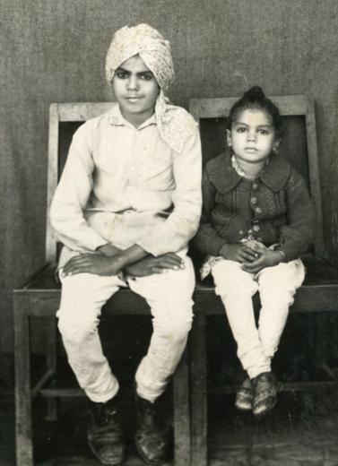 Didar Bains as a child with his brother, Jaswant, in Punjab, India. Bains moved to the Yuba City area in 1958 at age 18. (Photos courtesy of the Bains family and the UC Davis Pioneering Punjabis Digital Archive)
