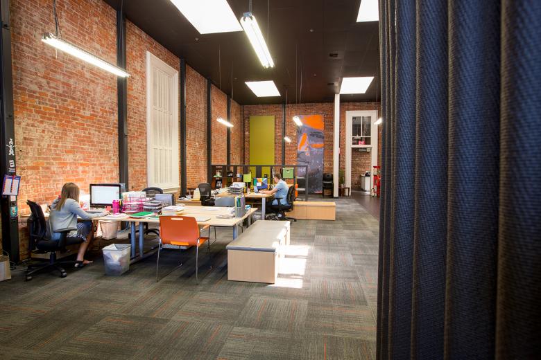 An open floor plan encourages collaboration and communication at Misfit, a Sacramento creative agency.  An open floor plan encourages collaboration and communication at Misfit, a Sacramento creative agency.