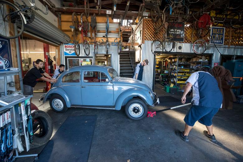 Customers are VW enthusiasts, collectors and companies who come primarily from Northern California, though the business also has loyal international customers who ship their VWs from overseas or stop by while traveling in their vans from continent to continent.