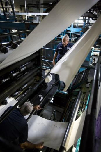 While the Sacramento Bee’s print run has declined — from 385,000 in the 1990s for the Sunday edition to 165,000 today — overall pressroom operations have grown since they have taken on more publications as other printing operations shut down.