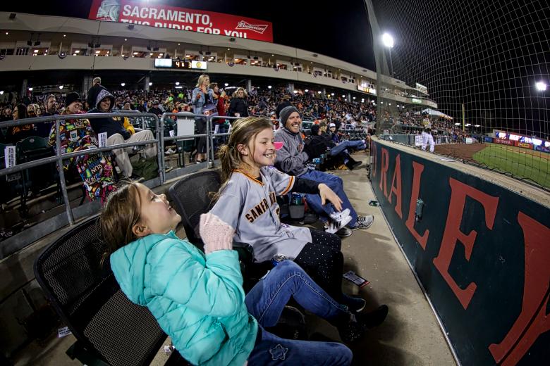 Matt Mariani (far right) with, left, niece Angelina Mariani, daughter Mia Mariani and niece Grace Mariani.