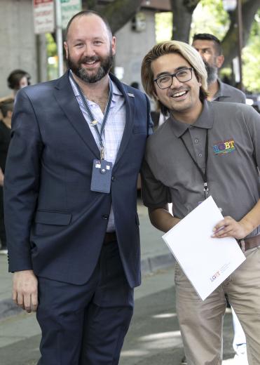 From the Sacramento LGBT Community Center: Corrigan Gommenginger, chief financial officer; Lanz Nalagan, chief development officer