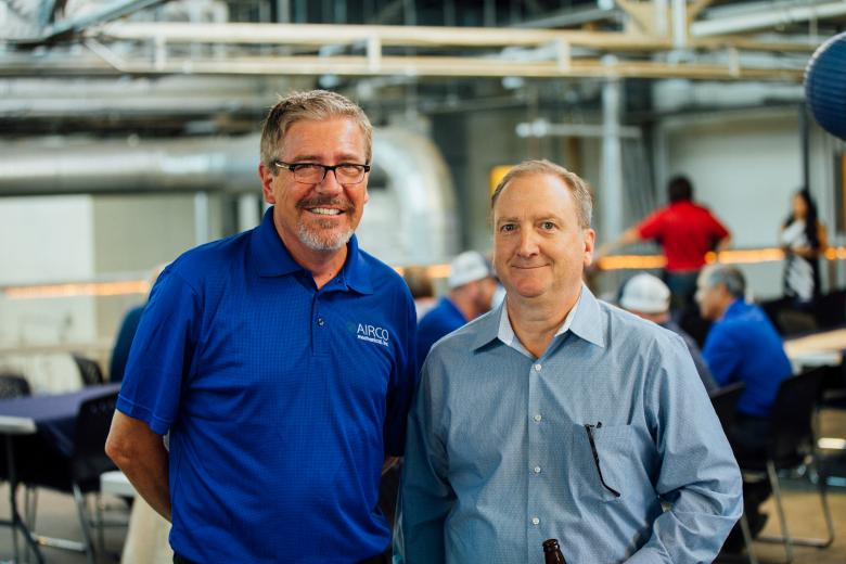 Wyatt Jones, president, Airco Mechanical; and Pete Kreuser, project executive, DPR Construction