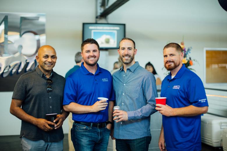 Heman Chand, vice president, S+B James Construction; Jake Matthewson, senior project manager, Airco Mechanical; Nic Cardin, senior project manager, XL Construction; and Axel Perron, superintendent, Airco Mechanical