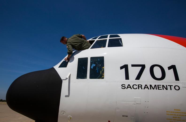 The Coast Guard members at Air Station Sacramento are trained for search and rescue, but they also fly missions including marine environmental protection and federal law enforcement patrols combating drug smuggling. The Coast Guard members at Air Station Sacramento are trained for search and rescue, but they also fly missions including marine environmental protection and federal law enforcement patrols combating drug smuggling.