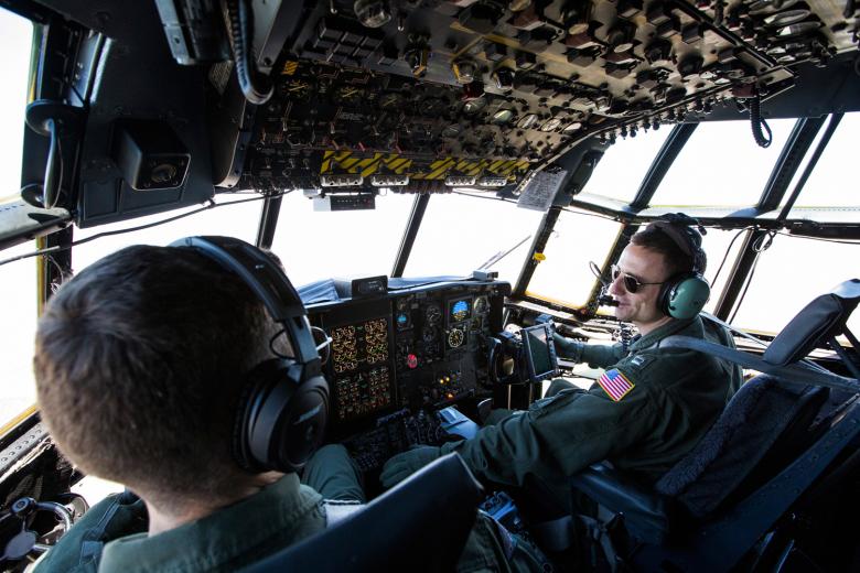 “When I got out of ‘A’ School (job training), I wanted to do helicopters. But I just love these planes — they have a bathroom,” laughs Hansen. “I was six months pregnant, and when I couldn’t fit out of the windows to clean the plane was when I thought maybe I shouldn’t do this anymore. But I just love it.” “When I got out of ‘A’ School (job training), I wanted to do helicopters. But I just love these planes — they have a bathroom,” laughs Hansen. “I was six months pregnant, and when I couldn’t fit out of the windows to clean the plane was when I thought maybe I shouldn’t do this anymore. But I just love it.”