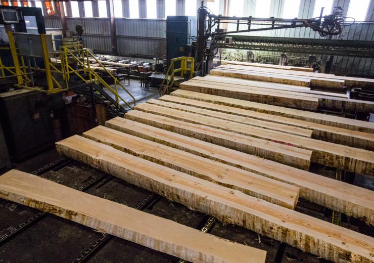 Logs are then sent through another round of precision cutting, and 100 percent of the tree is used. “We take the saw dust, we use it. We take the bark, we use it. We have a cogeneration power plant — even the ash from the power-plant gets sold,” Luster says. Logs are then sent through another round of precision cutting, and 100 percent of the tree is used. “We take the saw dust, we use it. We take the bark, we use it. We have a cogeneration power plant — even the ash from the power-plant gets sold,” Luster says.