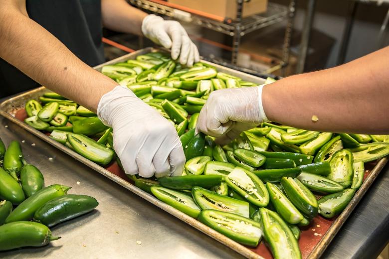 The jalapenos are ready for roasting.