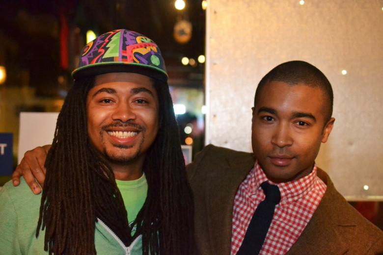 Project manager Tre Borden (right) with brother and local musical Lin Borden Project manager Tre Borden (right) with brother and local musical Lin Borden