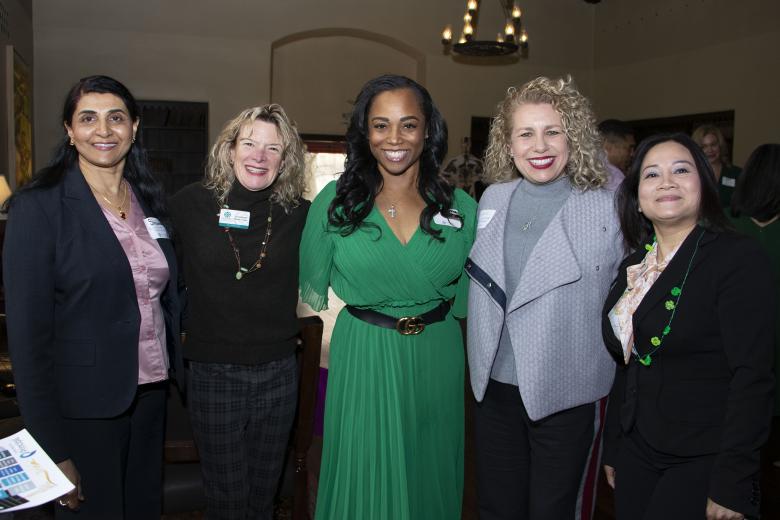 Shobha Mallarapu, president and CEO, Anvaya
Solutions, and board member, NAWBO; Lori Kammerer, president and CEO, Kammerer & Company, and board member, NAWBO; Dr. S. Kennedy Hill-Garcia, founder, Spiritual Boss Chick; Rosanna Garcia, owner, Garcia Realty; and Kay Ton, financial advisor, World Financial Group