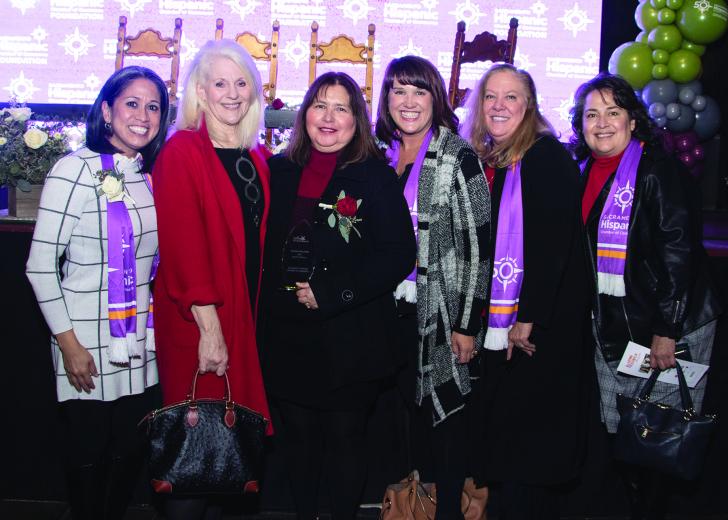 From Girl Scouts Heart of Central California: Lisa Cardoza, board member and vice president for university advancement, Sacramento State; Dr. Linda Farley, CEO; Angelica Balderas, board member, Legacy Estrella awardee and senior vice president of integrated marketing solutions, Entravision Communications; Susan Willson, chief
development officer; Marcella Cooper, chief operating officer; and Flerida Arias, vice president of membership