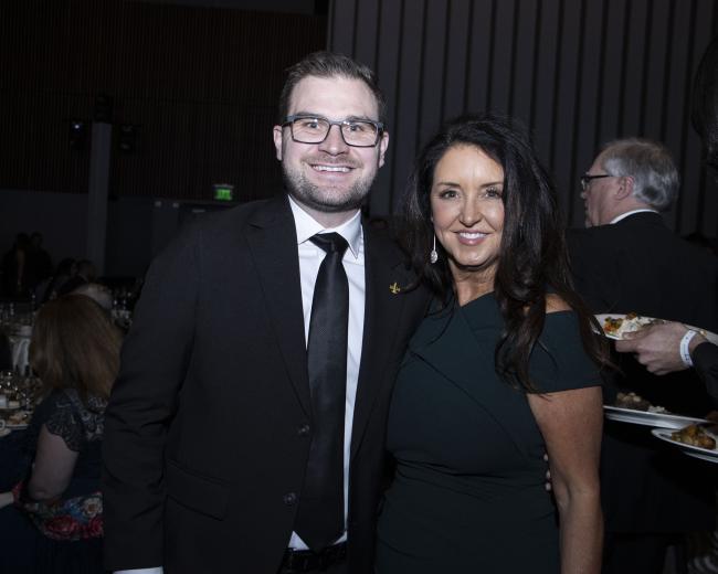 Stephen Clark, deputy director of airport commercial development, Sacramento County Airport System, and Darcy Brewer, Al Geiger Memorial awardee and executive director, California Capital Airshow
