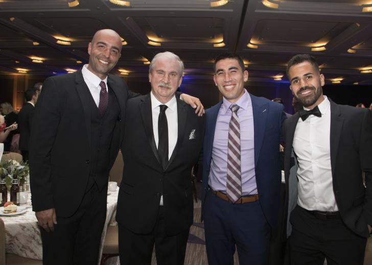 Mark Briggs, head coach, Sacramento Republic FC; Kevin Nagle, chairman and CEO, Sacramento Republic FC; Cameron Iwasa, forward, Sacramento Republic FC; and Rodrigo Lopez, forward, Sacramento Republic FC