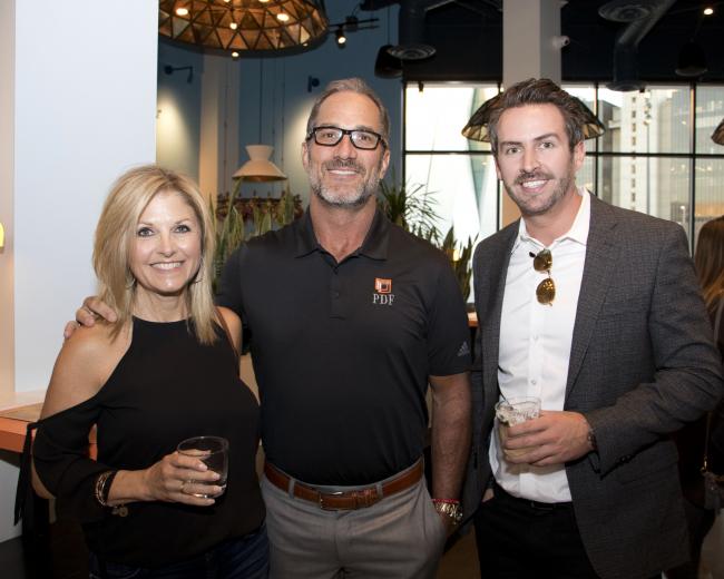 Cindy Frank, co-owner, Polanco Cantina, and vice president, PDF Group of Companies; Paul Frank, founder and CEO, PDF Group of Companies, and co-owner, Polanco Cantina; and Jon Bias, associate vice president, PDF Commercial