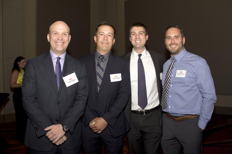 Chris Granger, president Sacramento Kings; Kyle Glankler, project manager, Rudolph and Sletten; Sean O’Brien, advisor, Merrill Lynch and Philip Sherman, community services manager, Downtown Sacramento Partnership Chris Granger, president Sacramento Kings; Kyle Glankler, project manager, Rudolph and Sletten; Sean O’Brien, advisor, Merrill Lynch and Philip Sherman, community services manager, Downtown Sacramento Partnership