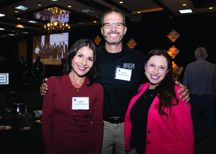 Amber Celmer, executive director, HomeAid Sacramento; Nicholas Winn, chief operating officer, Rescue Concrete; Jennifer Poff, executive director, North State Building Industry Foundation