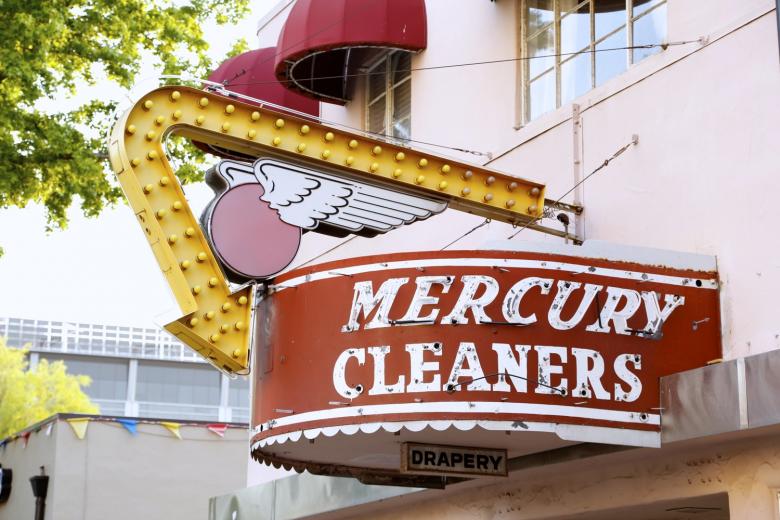 Since 1947, the Mercury Cleaners sign has been a beacon in Midtown Sacramento. But in early 2014, the sign's fate seemed uncertain. The building at 1419 16th Street was scheduled for demolition, making way for environmental cleanup of the site. Since 1947, the Mercury Cleaners sign has been a beacon in Midtown Sacramento. But in early 2014, the sign's fate seemed uncertain. The building at 1419 16th Street was scheduled for demolition, making way for environmental cleanup of the site.