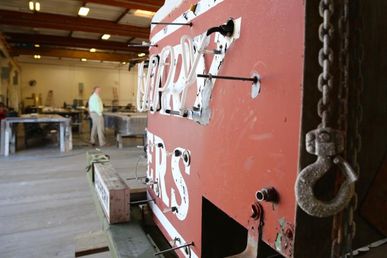 At the Pacific Neon shop, the Mercury Cleaners sign would undergo a complete renovation. At the Pacific Neon shop, the Mercury Cleaners sign would undergo a complete renovation.