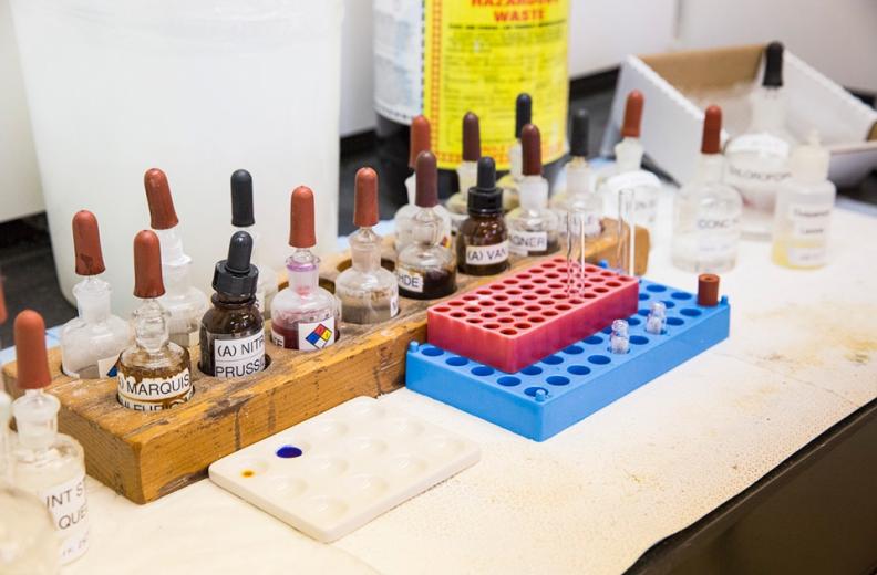 Little will then perform two presumptory color tests to see if the substance in question reacts to various chemicals the same way methamphetamine would.
 Little will then perform two presumptory color tests to see if the substance in question reacts to various chemicals the same way methamphetamine would.