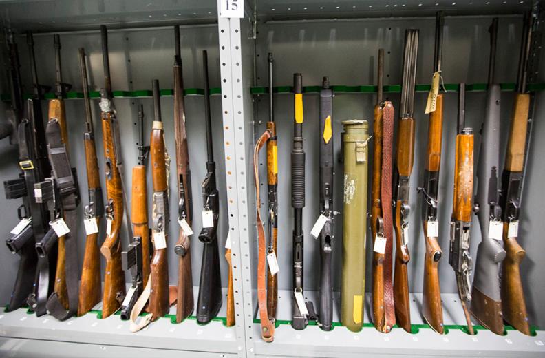 The Sacramento County D.A.’s Crime Lab has roughly 1,200 firearms in its “small” collection The Sacramento County D.A.’s Crime Lab has roughly 1,200 firearms in its “small” collection