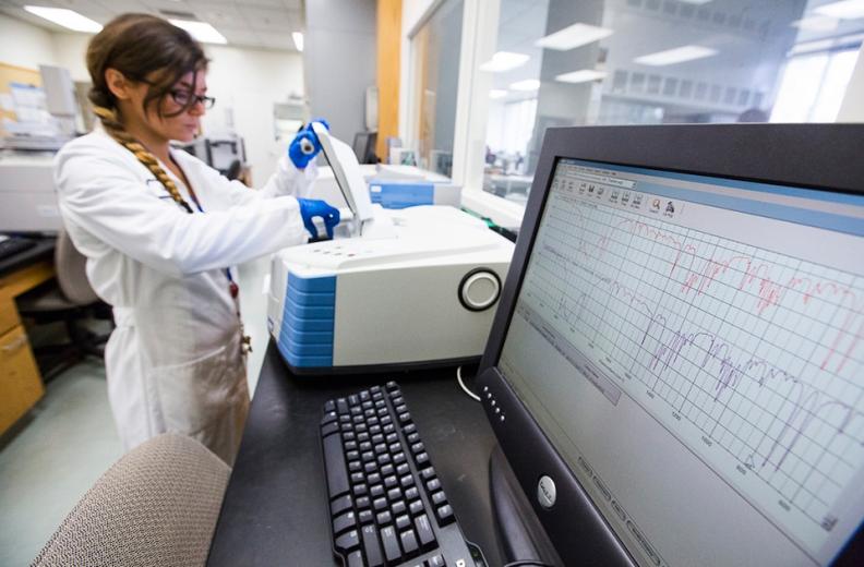 Little will then perform a third confirmatory test, comparing the substance in question to what is essentially the "fingerprint" of methamphetamine. In the event she is not able to get a perfect match, she would have to purify a sample of the substance and continue testing. In this case, however, she gets that perfect match. The substance is methamphetamine.
 Little will then perform a third confirmatory test, comparing the substance in question to what is essentially the "fingerprint" of methamphetamine. In the event she is not able to get a perfect match, she would have to purify a sample of the substance and continue testing. In this case, however, she gets that perfect match. The substance is methamphetamine.