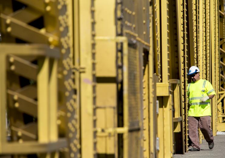 Bennett has been a bridge worker for 12 years, and has gotten used to the complaints. Tower Bridge is a vertical-lift span, not a drawbridge, which means that when Bennett goes up to work, he takes the roadway with him, leaving traffic stopped. “Obviously we can’t (put the bridge up) during peak commuting hours, but still people will say, ‘Why are you going up if there are no boats?’ Well, it’s for maintenance. So the bridge doesn’t fall into the river.” Bennett has been a bridge worker for 12 years, and has gotten used to the complaints. Tower Bridge is a vertical-lift span, not a drawbridge, which means that when Bennett goes up to work, he takes the roadway with him, leaving traffic stopped. “Obviously we can’t (put the bridge up) during peak commuting hours, but still people will say, ‘Why are you going up if there are no boats?’ Well, it’s for maintenance. So the bridge doesn’t fall into the river.”