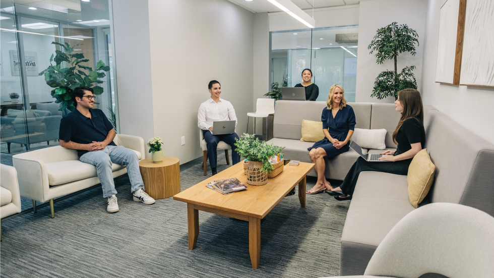 Randle Communications turned its formal conference room into a more casual meeting space for the team to collaborate. (Photo by Francisco Chavira)