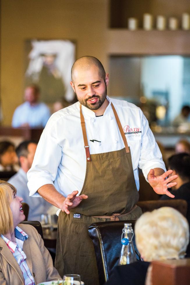 Chef Danny Origel connects with customers on the floor at Roxy Restaurant & Bar in Sacramento.