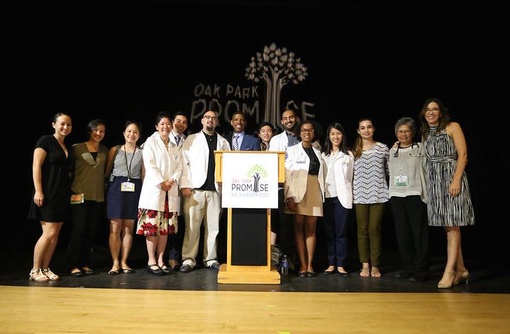 Sacramento Mayor Kevin Johnson hosted a kickoff event for Oak Park Promise at the Guild Theater in July. (Photo courtesy Maria Christie)