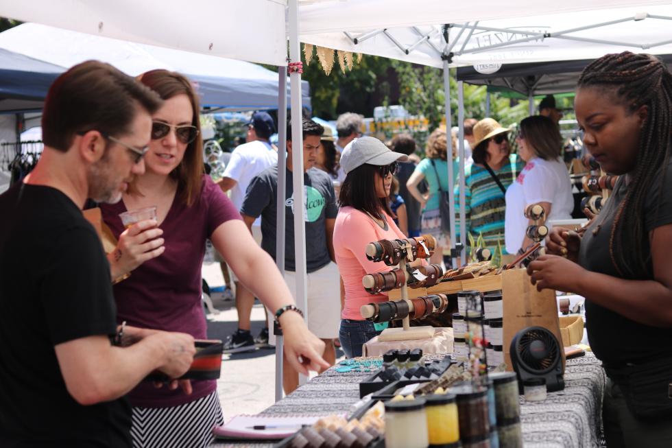 The Stockmarket pop-up market moved from downtown Stockton to the Miracle Mile. (Photo courtesy Shannon Rock)
