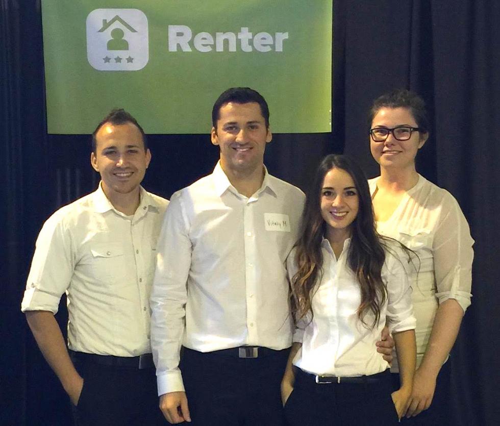 From left: Eddie Lash, Vitaliy Merkulov, Olga Merkulov and Yuliya Tolok at the September 2014 launch of Renter Inc in Sacramento. (Photo courtesy Vitaliy Merkulov)