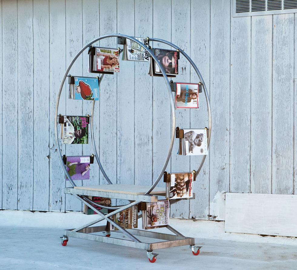 Marshall's fantastical magazine rack will call VSP's The Shop home. 