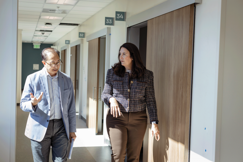 Rachael McKinney, president of Sutter Health's Greater Sacramento Division, said the health care agency is now dealing with population growth, aging parents and shifting ways they can deliver care. Here she is with Teague Ho, facilities project manager for Sutter Health.