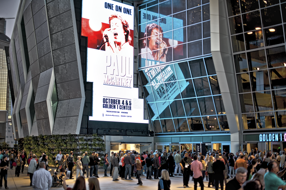 A crowd gathers outside Golden 1 Center Oct. 4, 2016 for its first event, Paul McCartney’s first of a two-night run.