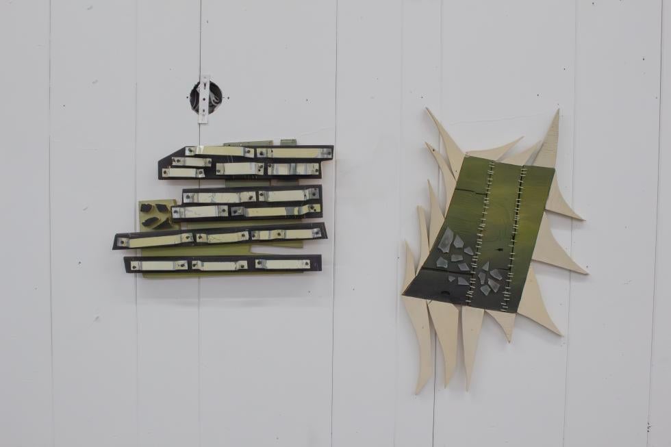 "Itchy Diptych" is one of the wall-hung works included at the "Forming, Here, Again" show.