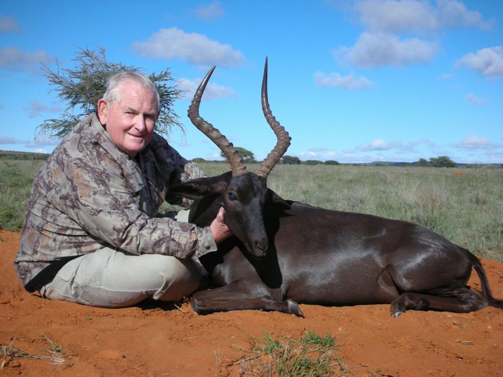 Doug Eberhardt, president of the Bank of Stockton, with a black impala (above) in 2007 and a musk ox in 1990.

(Photos courtesy of Doug Eberhardt)