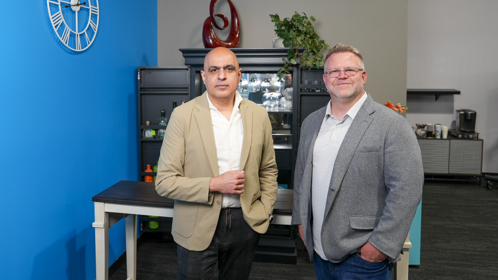 Ali Mackani, general partner, and Rick Spencer, managing partner of Growth Factory Ventures, say that while it used to be difficult for startups to raise capital in Sacramento, local entrepreneurs now find support here thanks to
the Growth Factory and others. (Photo by Scott Sayles, courtesy of Growth Factory Ventures)
