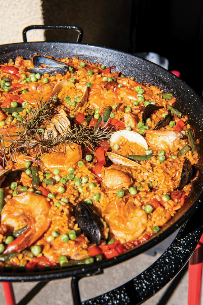 Jennifer Romero, owner of the catering business Hooked on Paella, made this paella in her backyard.
