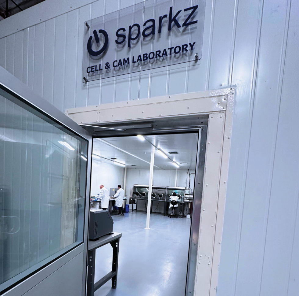 The Sparkz Sacramento facility produces a battery that can store more energy and endure more charge cycles than the common nickel and cobalt batteries made in China. (Photo courtesy of Sparkz)