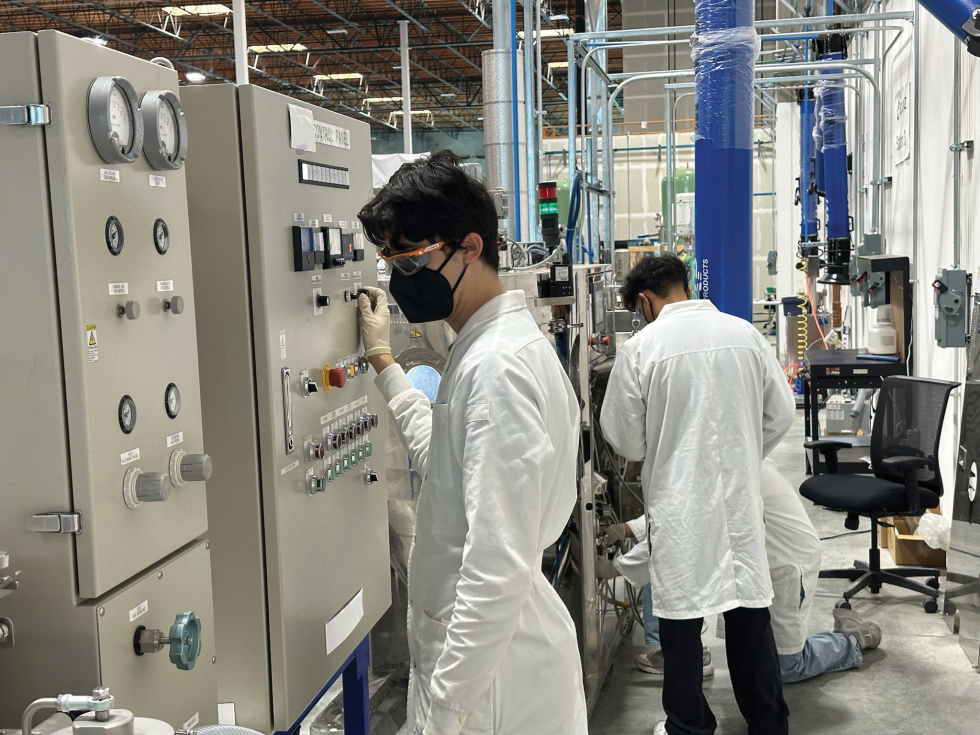 Sparkz, which opened its Sacramento facility in 2024, is the only company making lithium iron phosphate cathode active material for batteries in the U.S. (Photo courtesy of Sparkz)